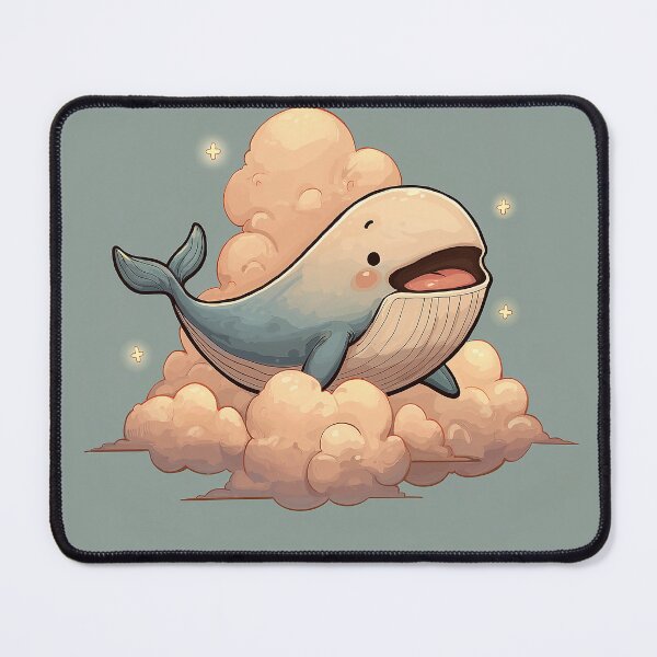 Item preview, Cute whale flying on a cloud designed and sold by TaverneKuna.