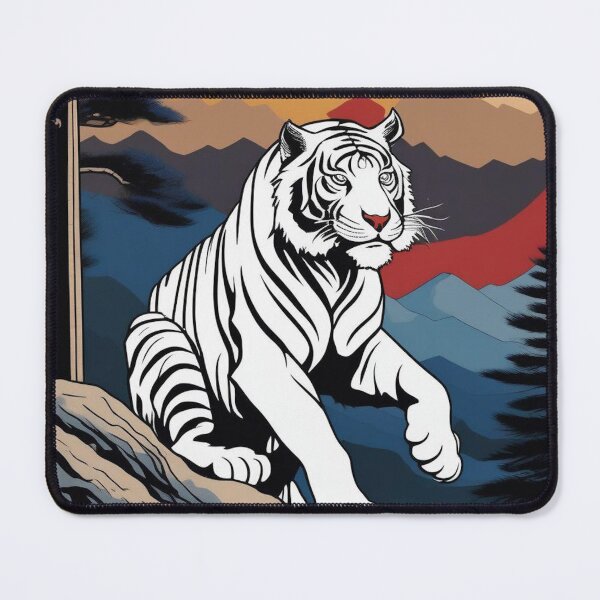 Item preview, White Tiger Guardian – Japanese Ukiyo-e Woodblock Art designed and sold by Vandy Fullam.