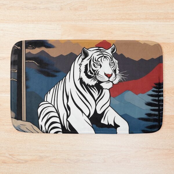 Item preview, White Tiger Guardian – Japanese Ukiyo-e Woodblock Art designed and sold by Vandy Fullam.