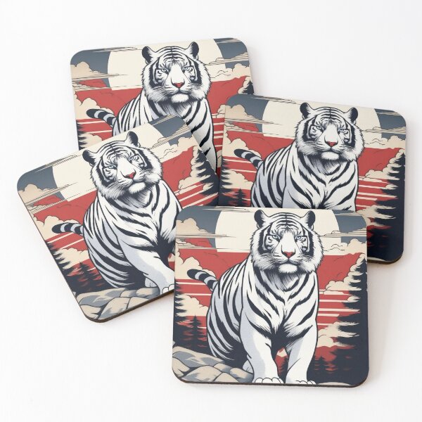 Item preview, Mythical White Tiger – Vintage Japanese Ukiyo-e Design designed and sold by Vandy Fullam.