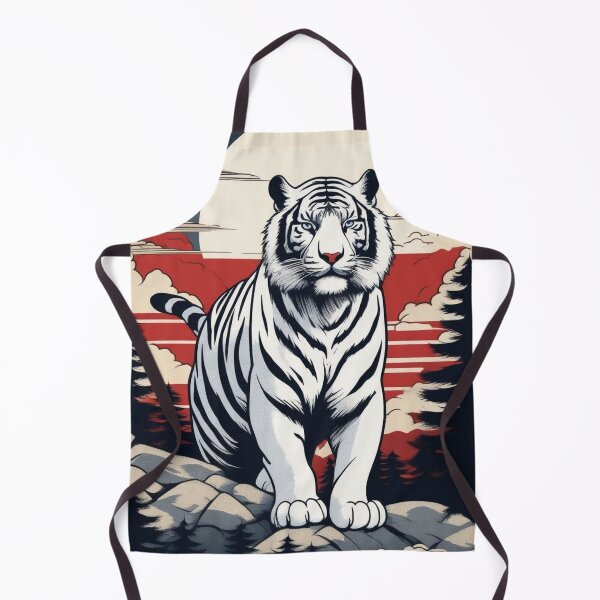 Artikelvorschau, Mythischer weißer Tiger – Vintage japanisches Ukiyo-e-Design entworfen und verkauft von Vandy Fullam.