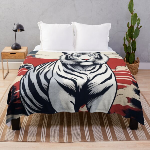 Item preview, Mythical White Tiger – Vintage Japanese Ukiyo-e Design designed and sold by Vandy Fullam.