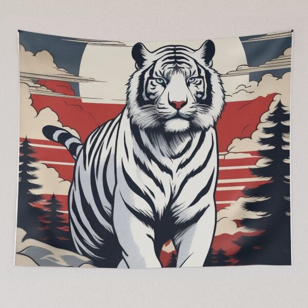 Item preview, Mythical White Tiger – Vintage Japanese Ukiyo-e Design designed and sold by Vandy Fullam.