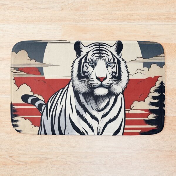 Item preview, Mythical White Tiger – Vintage Japanese Ukiyo-e Design designed and sold by Vandy Fullam.