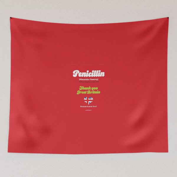Item preview, Typo T-shirt in bright red celebrating Penicillin designed and sold by Robert Hills.