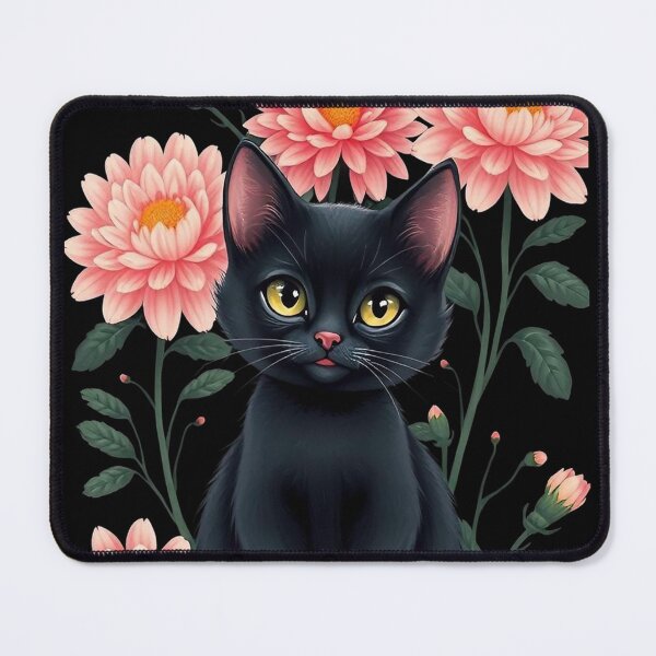 Item preview, Black cat with flowers n.6 designed and sold by Filotecnia.