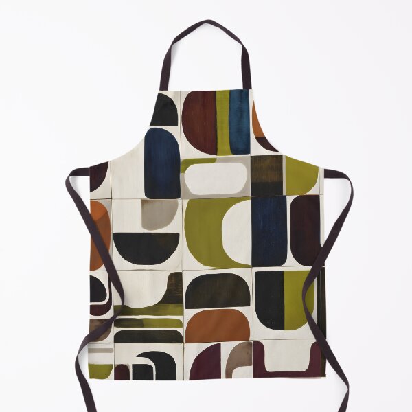 Item preview, 70s Retro Geometric Pattern Brown olive 1 designed and sold by Velvetcosmonova.