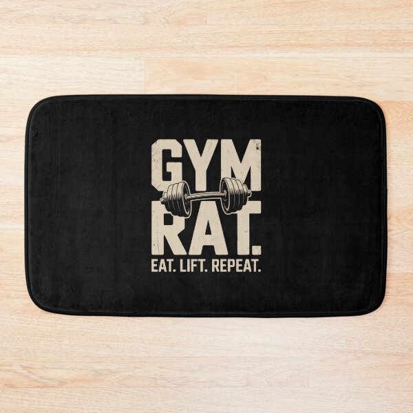 Item preview, Gym Rat Eat Lift Repeat Vintage Weightlifting T-Shirt Design designed and sold by Enea Kelo.