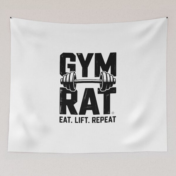 Item preview,  Gym Rat Eat Lift Repeat Vintage Weightlifting T-Shirt Design designed and sold by Enea Kelo.