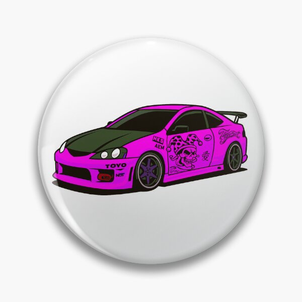 Item preview, JDM Racing Neon PINK Car illustrtion designed and sold by sabartgunpla.
