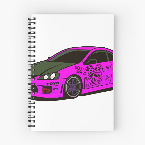 Item preview, JDM Racing Neon PINK Car illustrtion designed and sold by sabartgunpla.