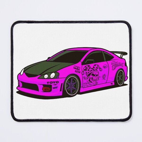 Item preview, JDM Racing Neon PINK Car illustrtion designed and sold by sabartgunpla.