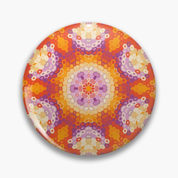 Item preview, Hex Mandala Orange Purple and White designed and sold by WormholeOrbital.