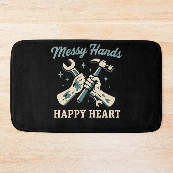 Item preview, Messy Hands Happy Heart Funny Mechanic Garage designed and sold by LuminOrb.