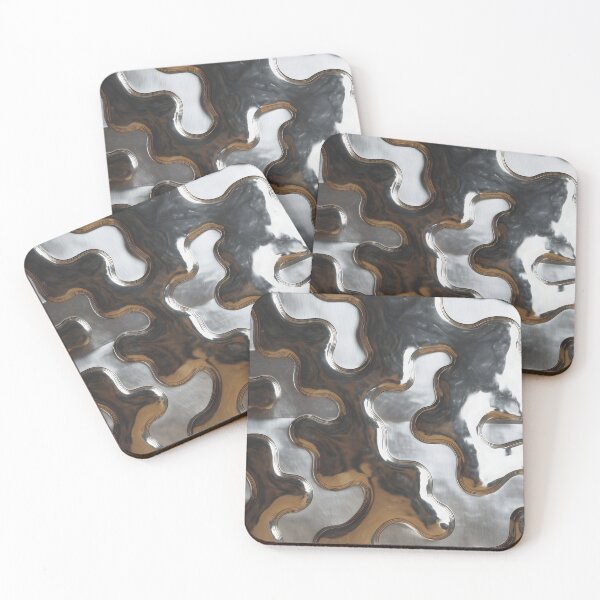 Item preview, Y2K Silver Liquid Pattern | Futuristic Chrome Glossy 2 designed and sold by Velvetcosmonova.