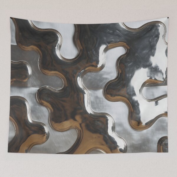 Item preview, Y2K Silver Liquid Pattern | Futuristic Chrome Glossy 2 designed and sold by Velvetcosmonova.