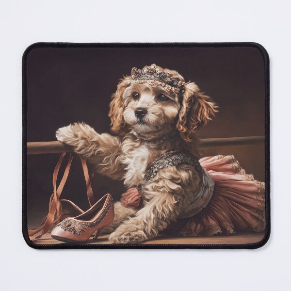 Item preview, Cockapoo Puppy Dressed as a Ballerina – Cute Whimsical Dog Art designed and sold by baggycatsworld.