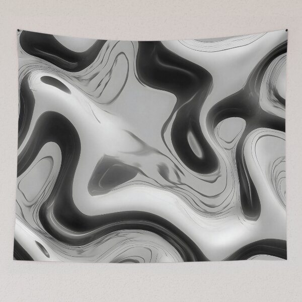 Item preview, Y2K Silver Liquid Pattern | Futuristic Chrome Glossy 6 designed and sold by Velvetcosmonova.