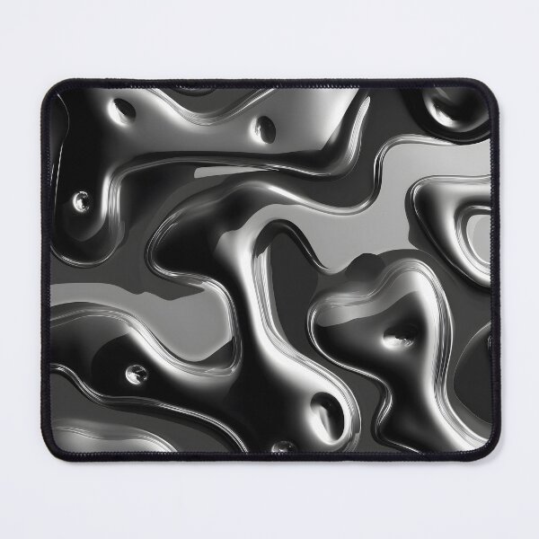 Item preview, Y2K Silver Liquid Pattern | Futuristic Chrome Glossy 9 designed and sold by Velvetcosmonova.