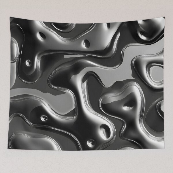 Item preview, Y2K Silver Liquid Pattern | Futuristic Chrome Glossy 9 designed and sold by Velvetcosmonova.