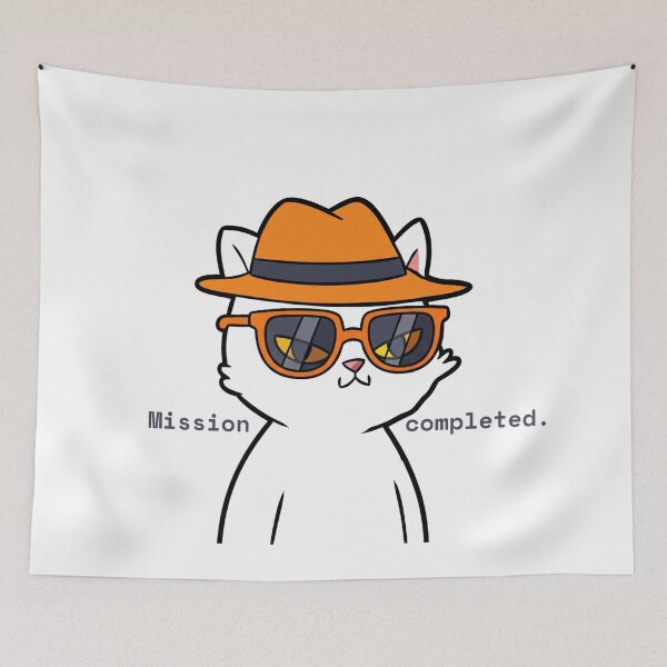 Item preview, Cool Cat with Sunglasses "Mission Completed"  designed and sold by MiraDesignCo.