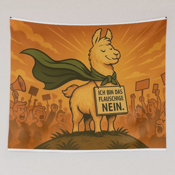 Item preview, The fluffy no – protest llama designed and sold by GruenesHerz.art.
