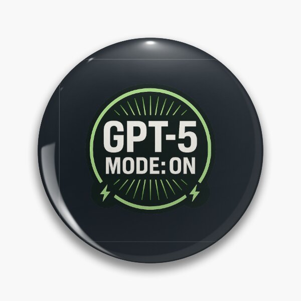 Item preview, GPT-5 Mode: ON – Futuristic AI Badge designed and sold by Bratak.