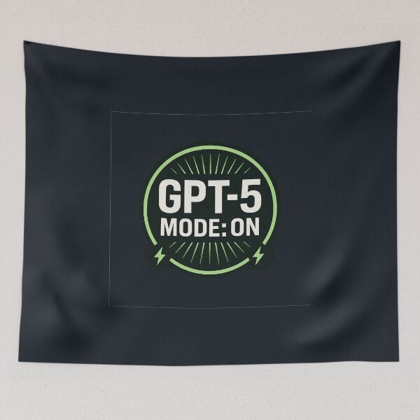 Item preview, GPT-5 Mode: ON – Futuristic AI Badge designed and sold by Bratak.