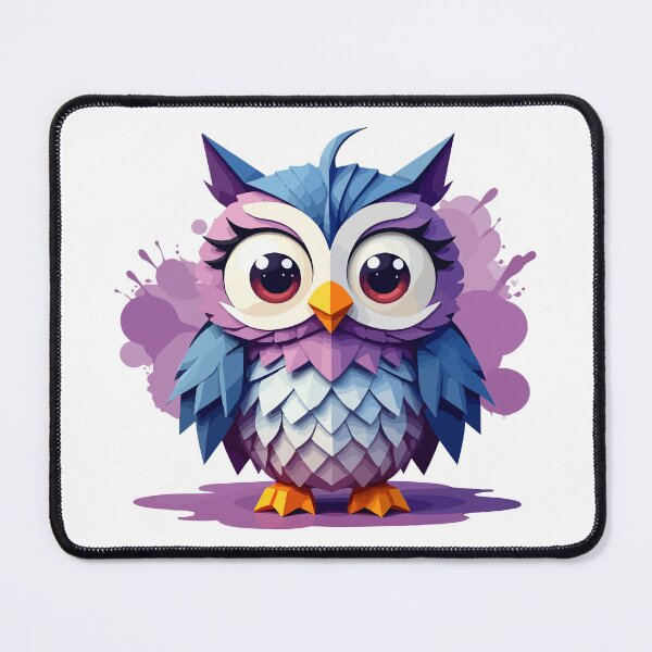 Item preview, Cute Purple Origami Owl – Geometric Animal Design designed and sold by pixeldizajn.