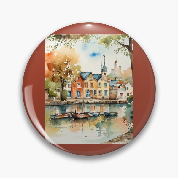 Item preview, Across the river to Totnes2（watercolour + AI） designed and sold by artsmeow.