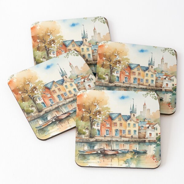 Item preview, Across the river to Totnes2（watercolour + AI） designed and sold by artsmeow.