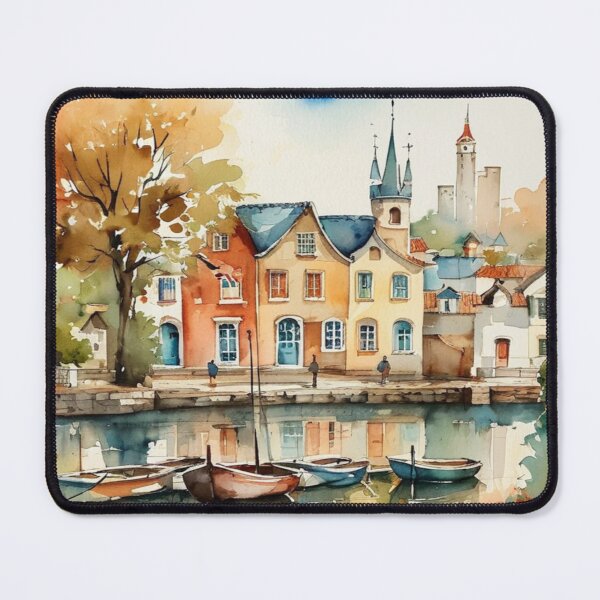 Item preview, Across the river to Totnes2(watercolour + AI) designed and sold by artsmeow.