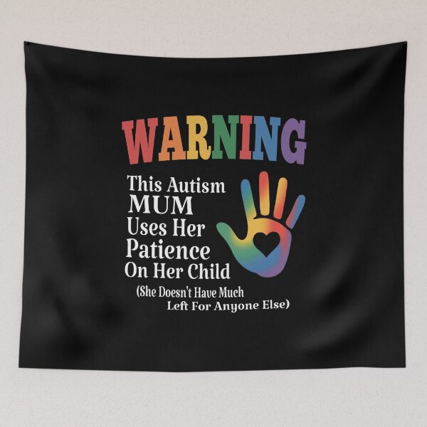 Item preview, warning this autism mum uses her patience on her child she doesn't have much left for anyone else, autism mom saying shirt designed and sold by Merchall  store.