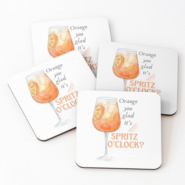 Item preview, Orange You Glad It’s Spritz O’Clock – Funny Cocktail Design designed and sold by Marszalotka.