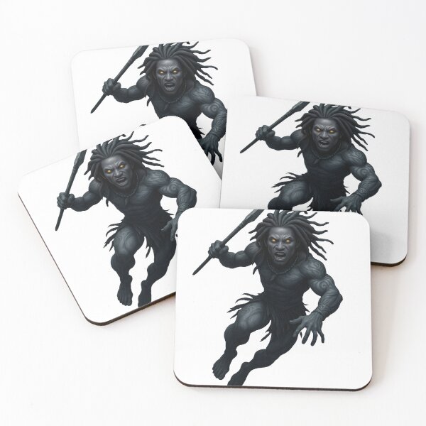 Item preview, Dark Tribal Warrior With Spear | Fantasy Mythical Fighter Artwork designed and sold by Teeziyo.