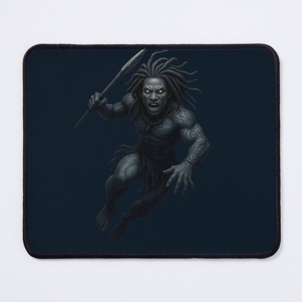 Item preview, Dark Tribal Warrior With Spear | Fantasy Mythical Fighter Artwork designed and sold by Teeziyo.