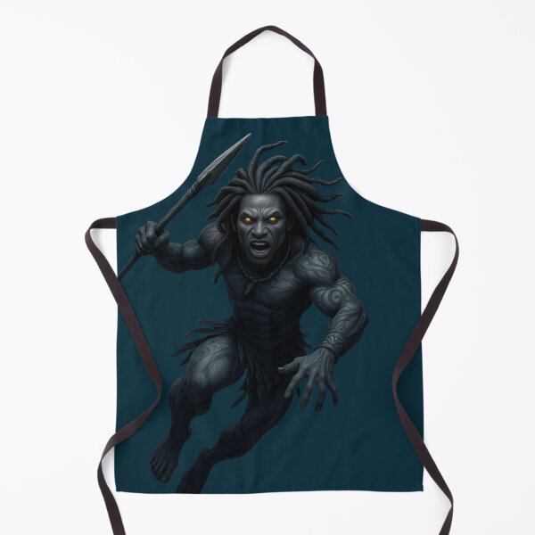 Item preview, Dark Tribal Warrior With Spear | Fantasy Mythical Fighter Artwork designed and sold by Teeziyo.