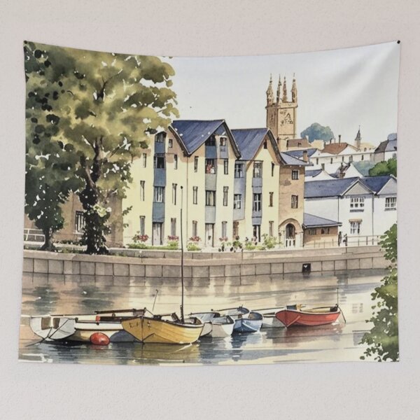 Item preview, Across the river to Totnes2（watercolour + AI） designed and sold by artsmeow.