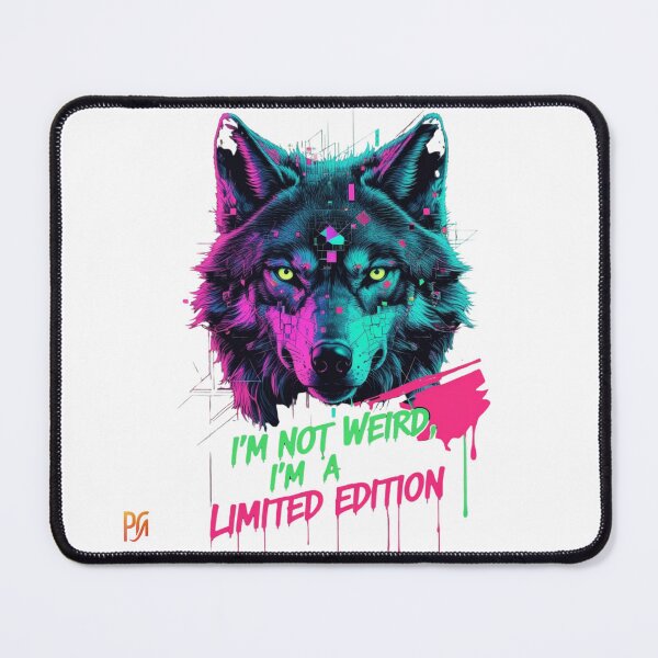 Item preview, "I'm not weird, I'm limited edition" Wolf | Unique Spirit Animal Design designed and sold by WovennDesigns.