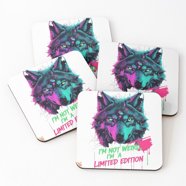 Item preview, "I'm not weird, I'm limited edition" Wolf | Unique Spirit Animal Design designed and sold by WovennDesigns.