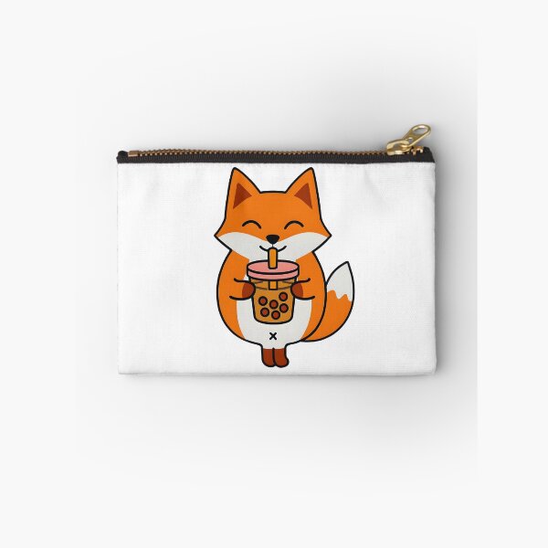 Item preview, Kawaii Fox Drinking Boba Tea - Cute Anime Style designed and sold by OsasChild.