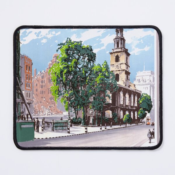 Item preview, "The Proud City" Poster | St. Clement Danes Art Print | Vintage London Baroque Architecture | WWII Era Urban Scene | Mid-Century Style designed and sold by artofuniverse.