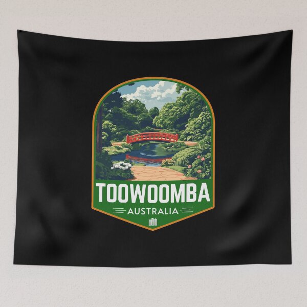 Item preview, Garden in Toowoomba Queensland Australia Retro Travel Art Emblem designed and sold by MaateoDesign.