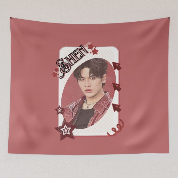 Item preview, NexT1DE NT1 Shen Debut Global Boy Group Card Red Aesthetic Collage Design designed and sold by AJUNICE STUDIO.