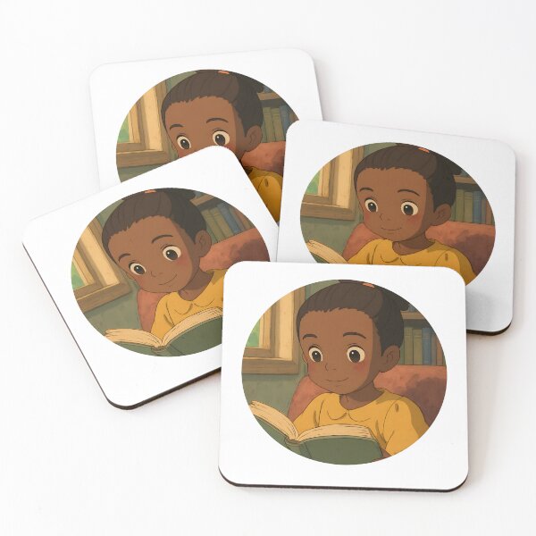 Item preview, Cozy Days – Ghibli-Inspired Black Anime Girl Reading designed and sold by OsasChild.