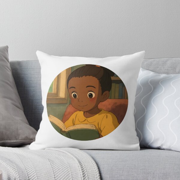 Item preview, Cozy Days – Ghibli-Inspired Black Anime Girl Reading designed and sold by OsasChild.