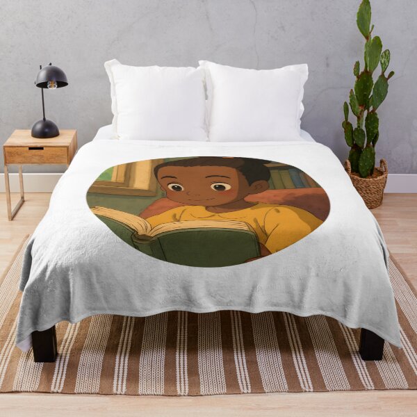Item preview, Cozy Days – Ghibli-Inspired Black Anime Girl Reading designed and sold by OsasChild.