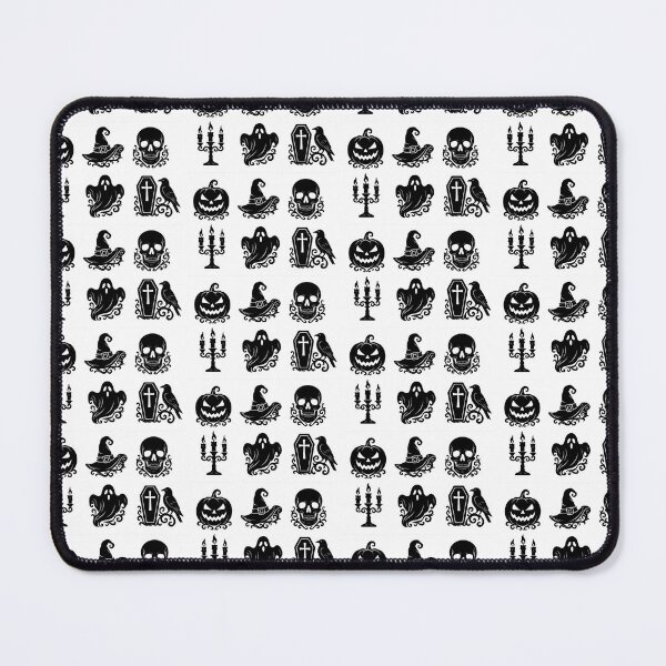 Item preview, Halloween icons featuring pumpkin, witch hat, skull, ghost, coffin, candle holder, AI generated designed and sold by dvoevnore.