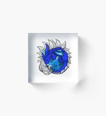 Sleeping Dice Dragon Acrylic Block