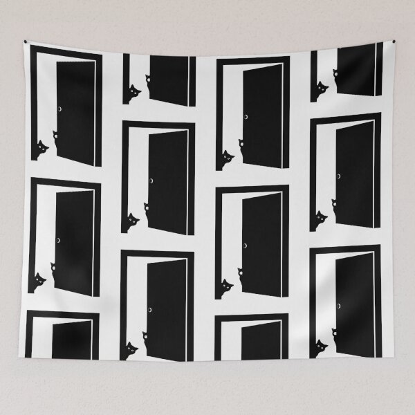 Item preview, Curious Cats Behind the Door designed and sold by ade-datt.